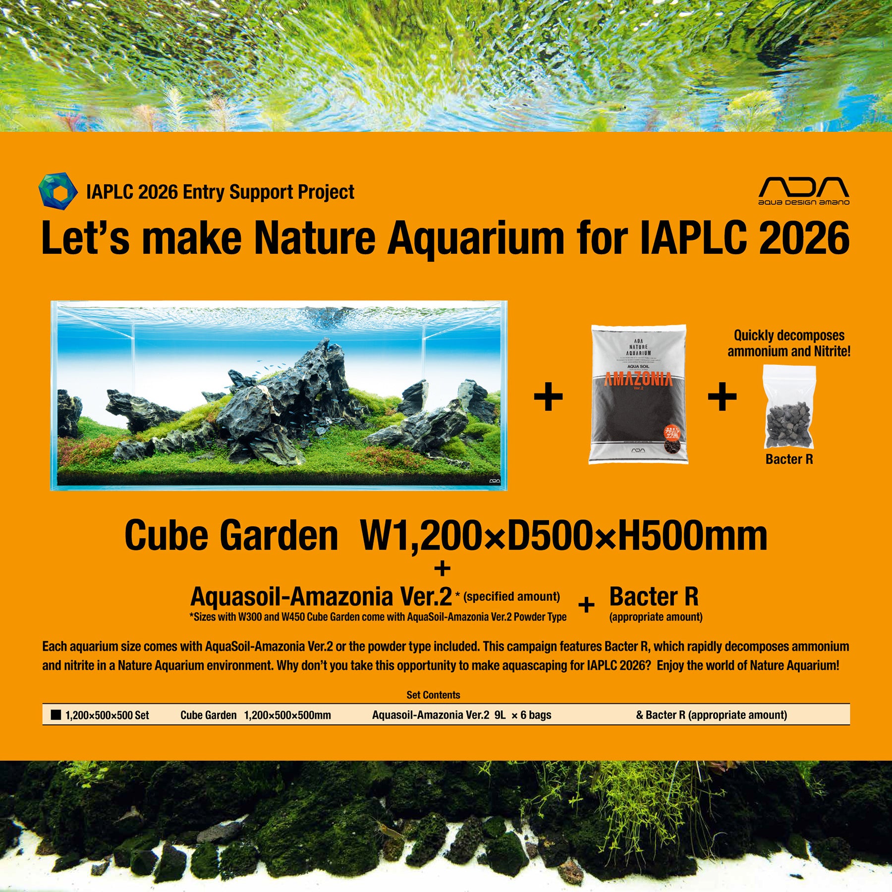 ADA Cube Garden 120P (W1200xD500xH500mm) Layout Renewal Campaign