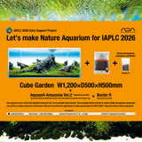 ADA Cube Garden 120P Layout Renewal Campaign set with Archaea Modern-Nature Aquarium Stand (L120cm x D50cm x H76.2cm) and Garden Mat