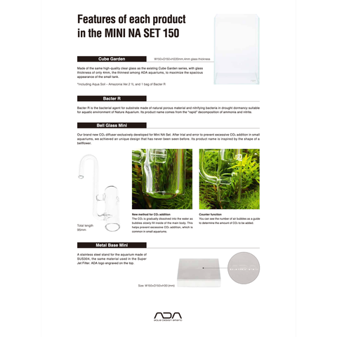 ADA Mini NA Set 150 (with Cube Garden W150xD150xH220mm / 4mm ADA Mini NA Set 150 (with Cube Garden W150xD150xH220mm / 4mm